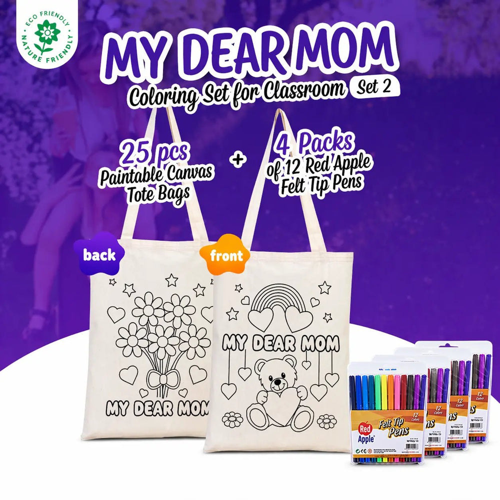 Mother's Day Painting Set 2 - 25 Months Flowers Painting Bag 14"x16" / 4 Months 12's Pencil - Pamusan.com