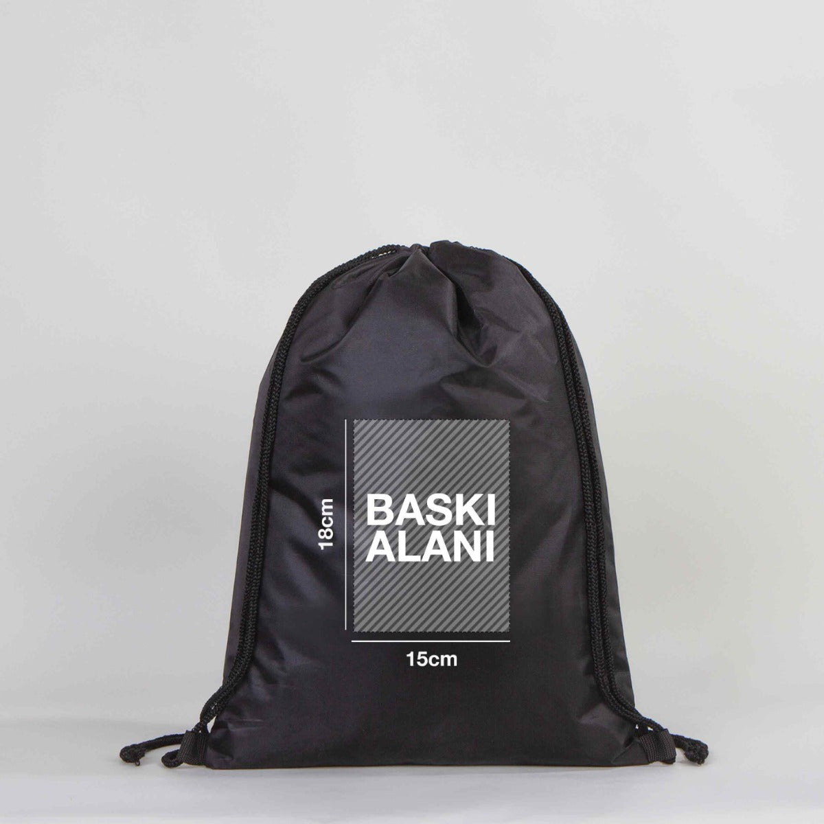 Polyester Drawstring Backpack 12" W x 18" H (32 cm x 45 cm) -  Black (Customize)