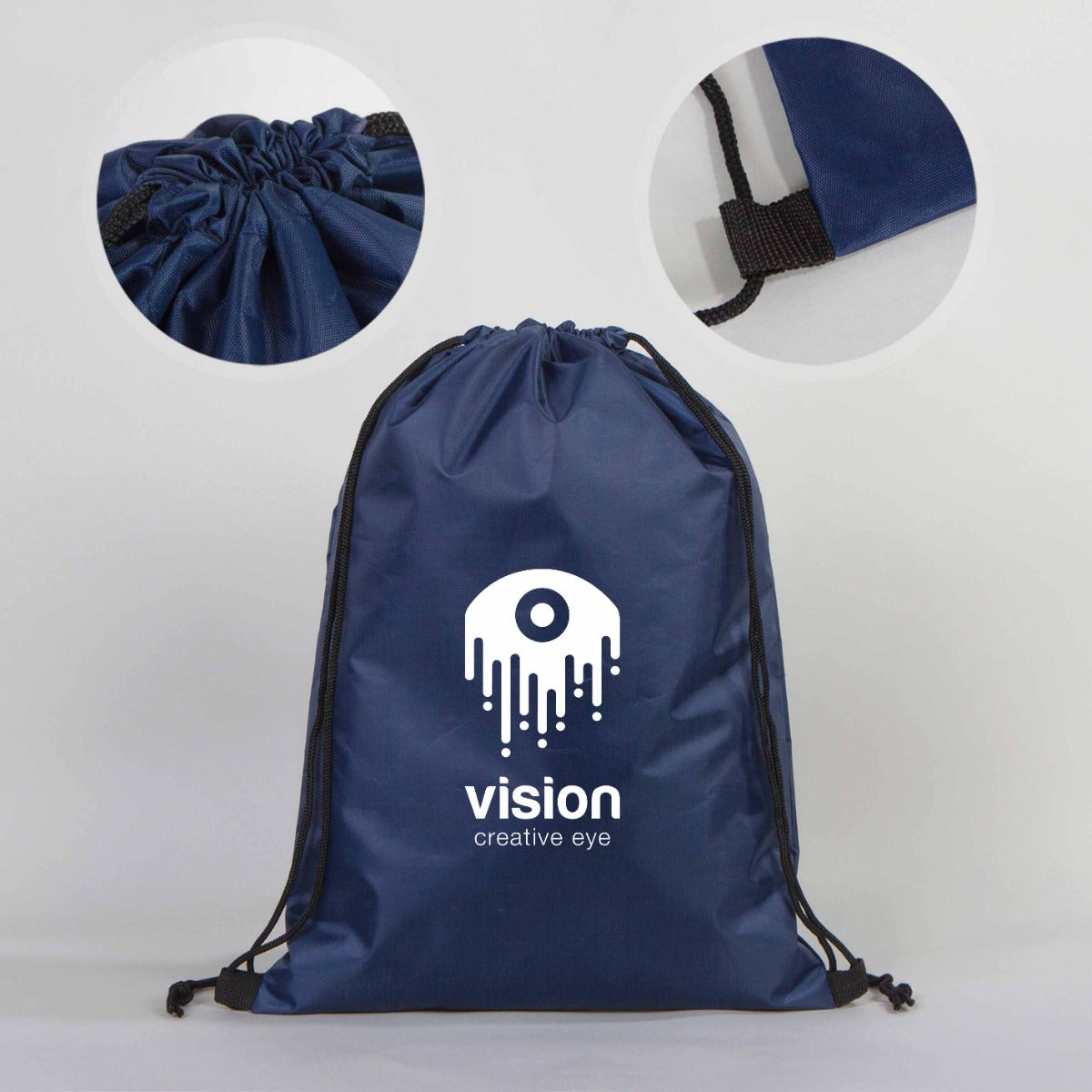 Polyester Drawstring Backpack 12" W x 18" H (32 cm x 45 cm)  - Dark Blue (Customize)