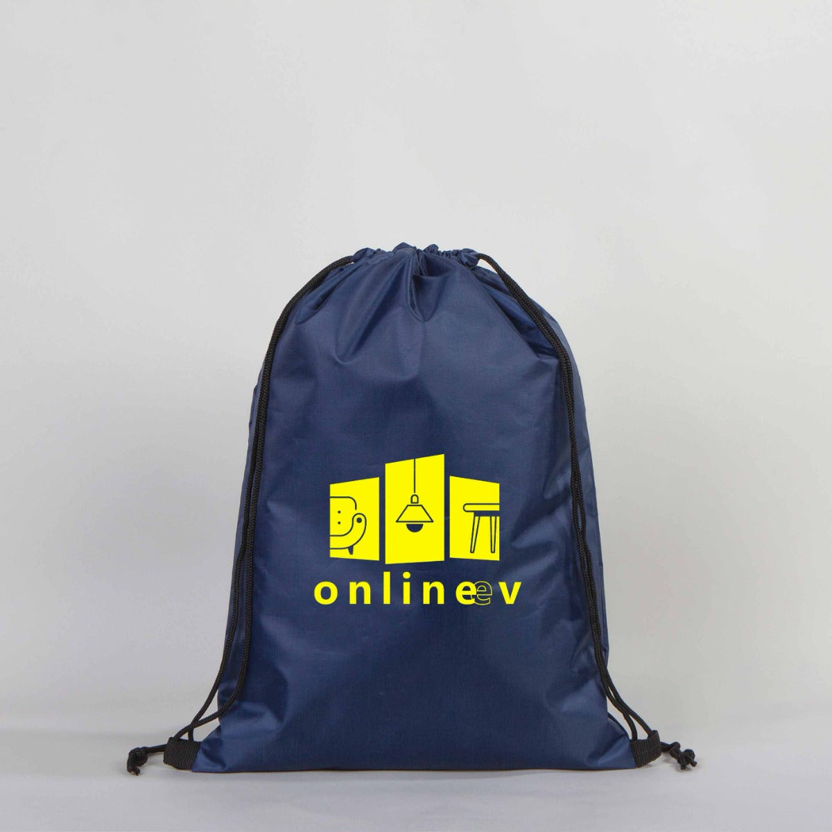 Polyester Drawstring Backpack 12" W x 18" H (32 cm x 45 cm)  - Dark Blue (Customize)