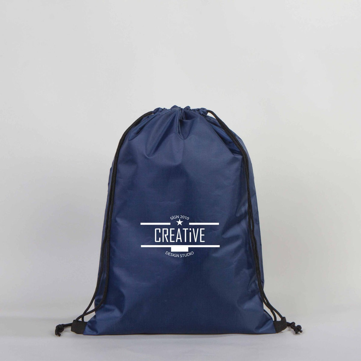 Polyester Drawstring Backpack 12" W x 18" H (32 cm x 45 cm)  - Dark Blue (Customize)