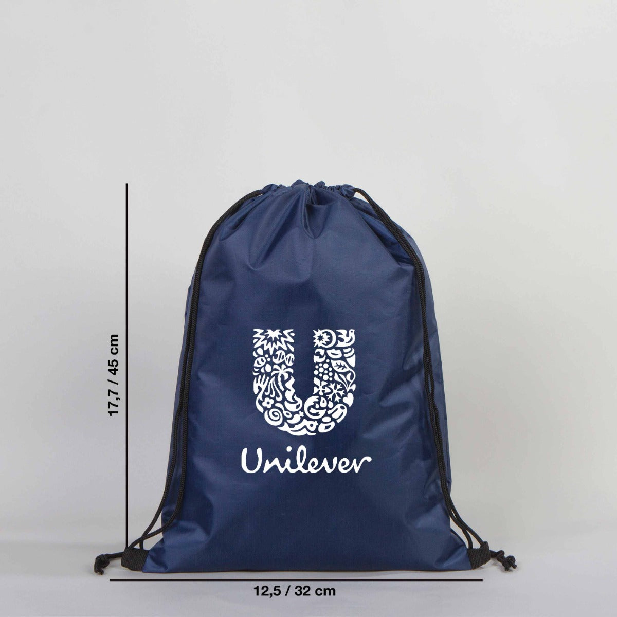 Polyester Drawstring Backpack 12" W x 18" H (32 cm x 45 cm)  - Dark Blue (Customize)