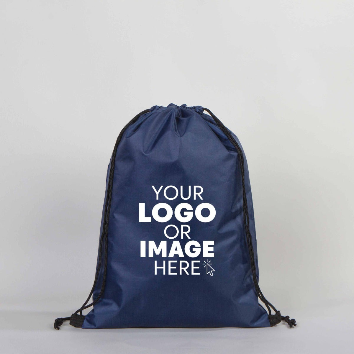 Polyester Drawstring Backpack 12" W x 18" H (32 cm x 45 cm)  - Dark Blue (Customize)