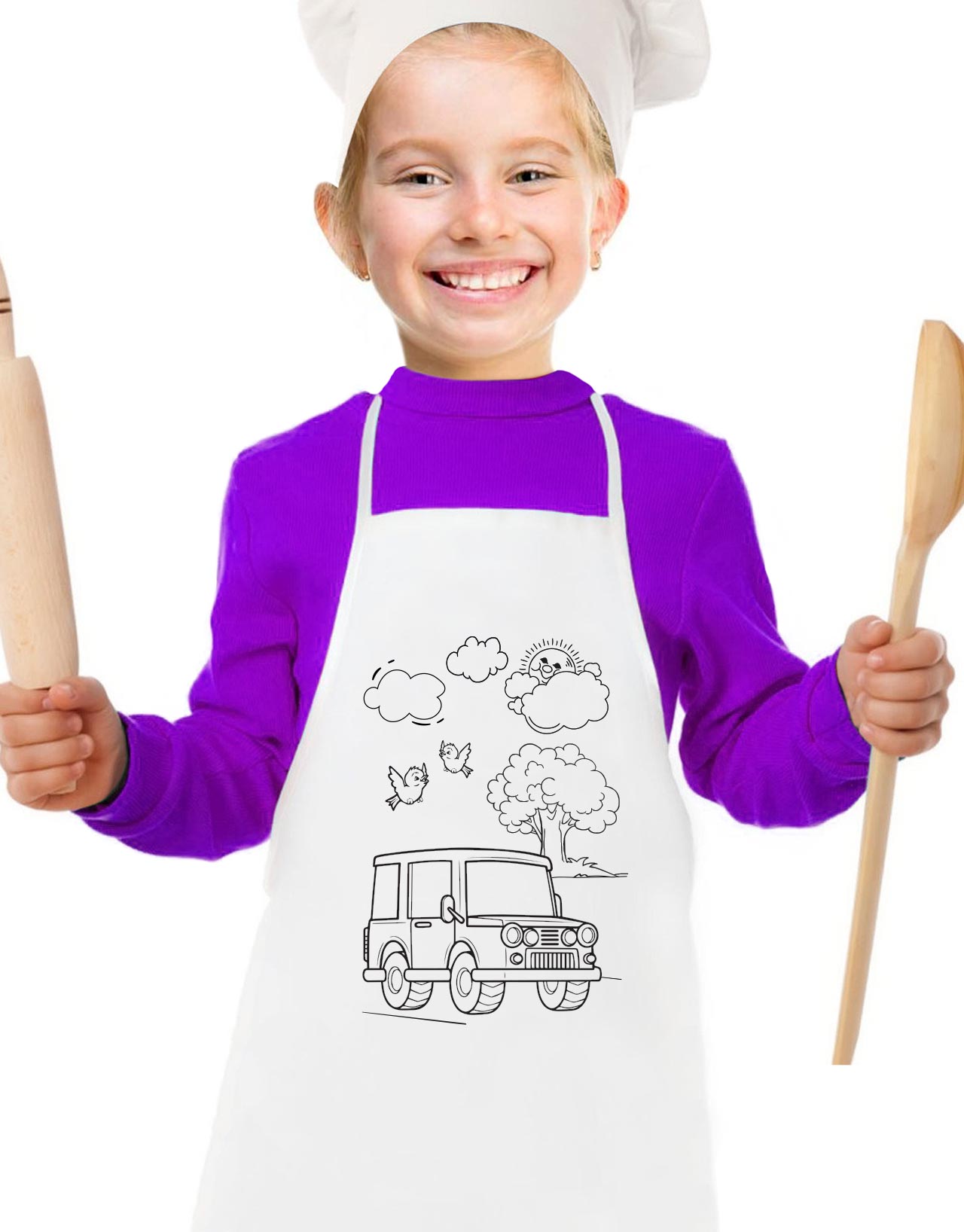 Kitchen Apron Painting - Car Pattern