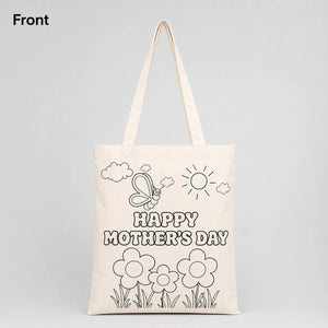 My Dear Mom Coloring Set 2 – 25 Double - Sided Colorable Cotton Tote Bags 14"x16" + Color Fabric Markers - Pamusan.com