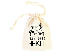 Napa Valley Hangover Bag, Bachelorette Favor Party Bags, Recovery Party Custom Name Print, Organic Cotton Drawstring Pouchs Bag - Pamusan.com