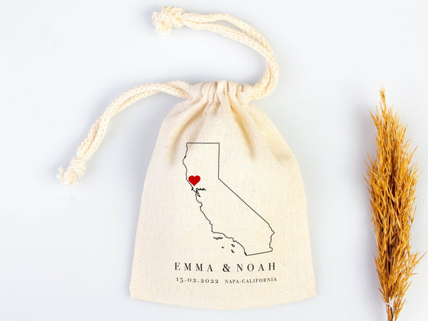 Napa Valley Wedding Tote Bag - Napa Wedding Favor Bag - Napa Valley Wedding Tote - Custom With Your Name Or Design - California Wedding Tote - Pamusan.com