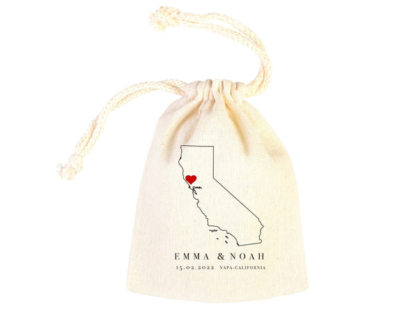 Napa Valley Wedding Tote Bag - Napa Wedding Favor Bag - Napa Valley Wedding Tote - Custom With Your Name Or Design - California Wedding Tote - Pamusan.com