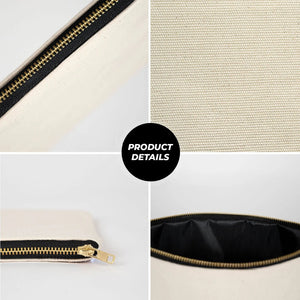 Natural Canvas Zippered Clutch Pouch – 10" × 7" (25 × 18 cm) – 10 oz - Pamusan.com