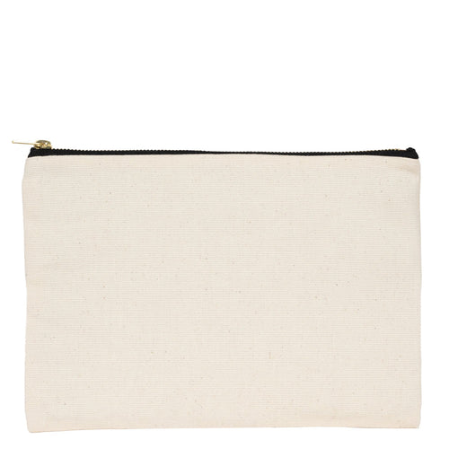 Natural Canvas Zippered Clutch Pouch – 10" × 7" (25 × 18 cm) – 10 oz - Pamusan.com