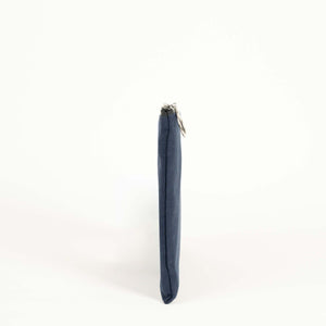 Navy Blue Cotton Zippered Clutch Pouch – 12" × 8" (30 × 21 cm) – 10 oz Fabric - Pamusan.com