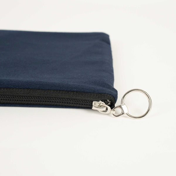 Navy Blue Cotton Zippered Clutch Pouch – 12" × 8" (30 × 21 cm) – 10 oz Fabric - Pamusan.com