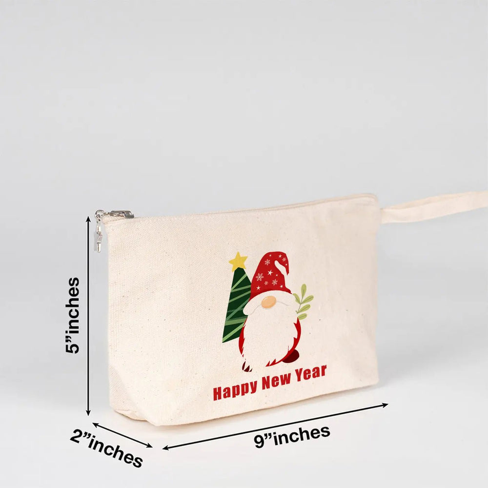 New Year Canvas Clutch Bag 9" × 5" × 2" (22 × 12 × 5 cm) – Custom Holiday Design - Pamusan.com