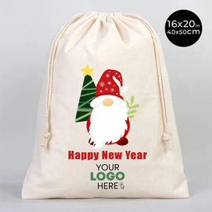 New Year Cotton Drawstring Bag 16" × 20" (40 × 50 cm) – Custom Gift Pouches - Pamusan.com