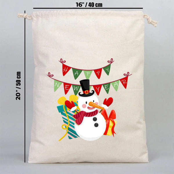 New Year Cotton Drawstring Bag 16" × 20" (40 × 50 cm) – Custom Gift Pouches - Pamusan.com