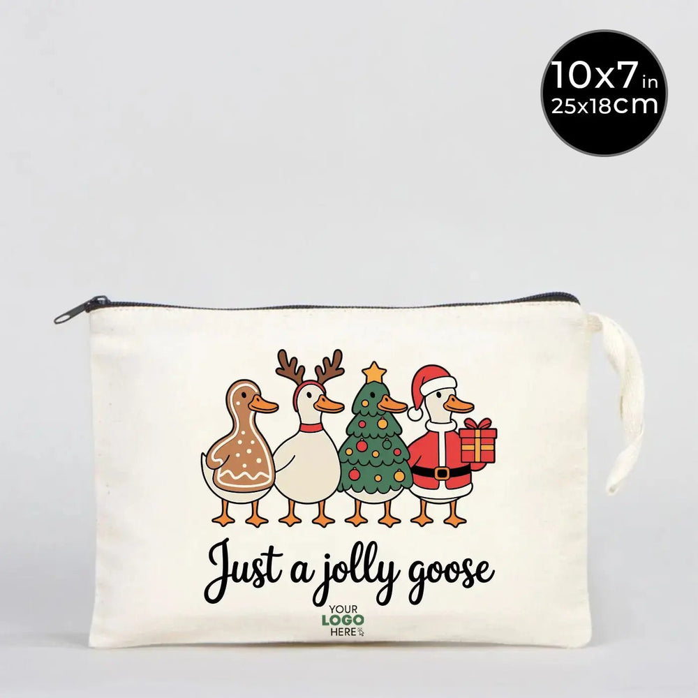New Year Cotton Zipper Pouch 10" × 7" (25 × 18 cm) – 18 Festive Holiday Designs - Pamusan.com