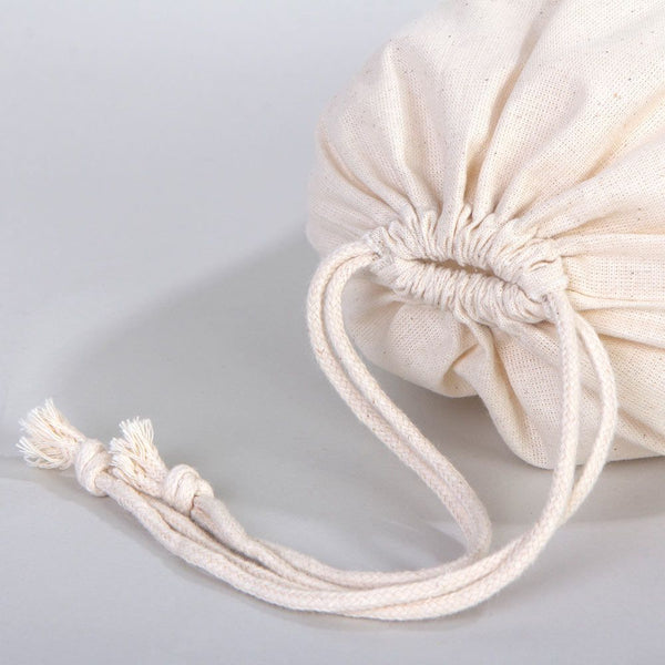 New Year Drawstring Pouch 8" × 12" (20 × 30 cm) – Natural Cotton Gift Bag for Festive Gifts - Pamusan.com