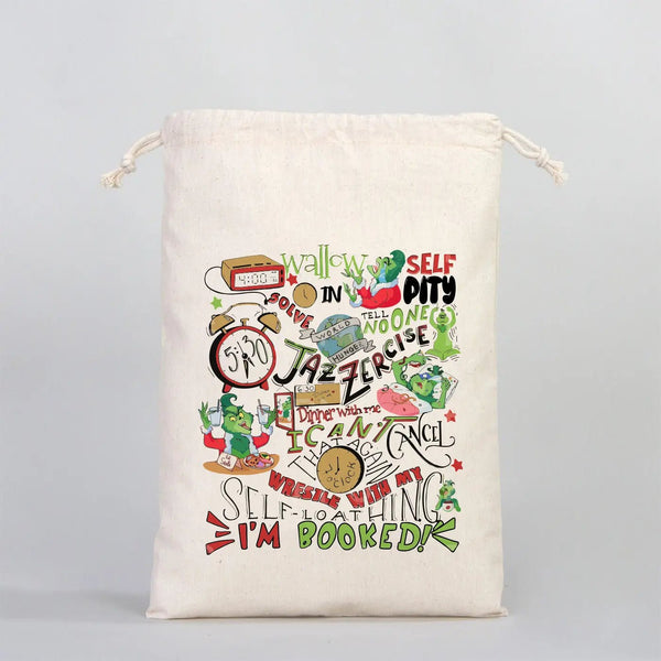 New Year Gift Pouch 10" × 14" (25 × 35 cm) – Custom Drawstring Bag with 18 Festive Designs - Pamusan.com