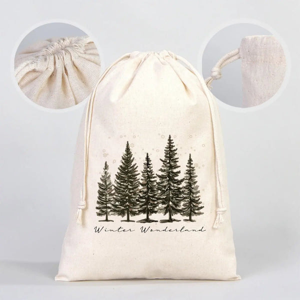 New Year Gift Pouch 10" × 14" (25 × 35 cm) – Custom Drawstring Bag with 18 Festive Designs - Pamusan.com