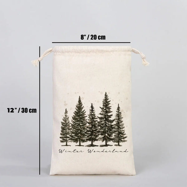 New Year Gift Pouch 8" × 12" (20 × 30 cm) – Custom Cotton Drawstring Bag for Holiday Gifts - Pamusan.com