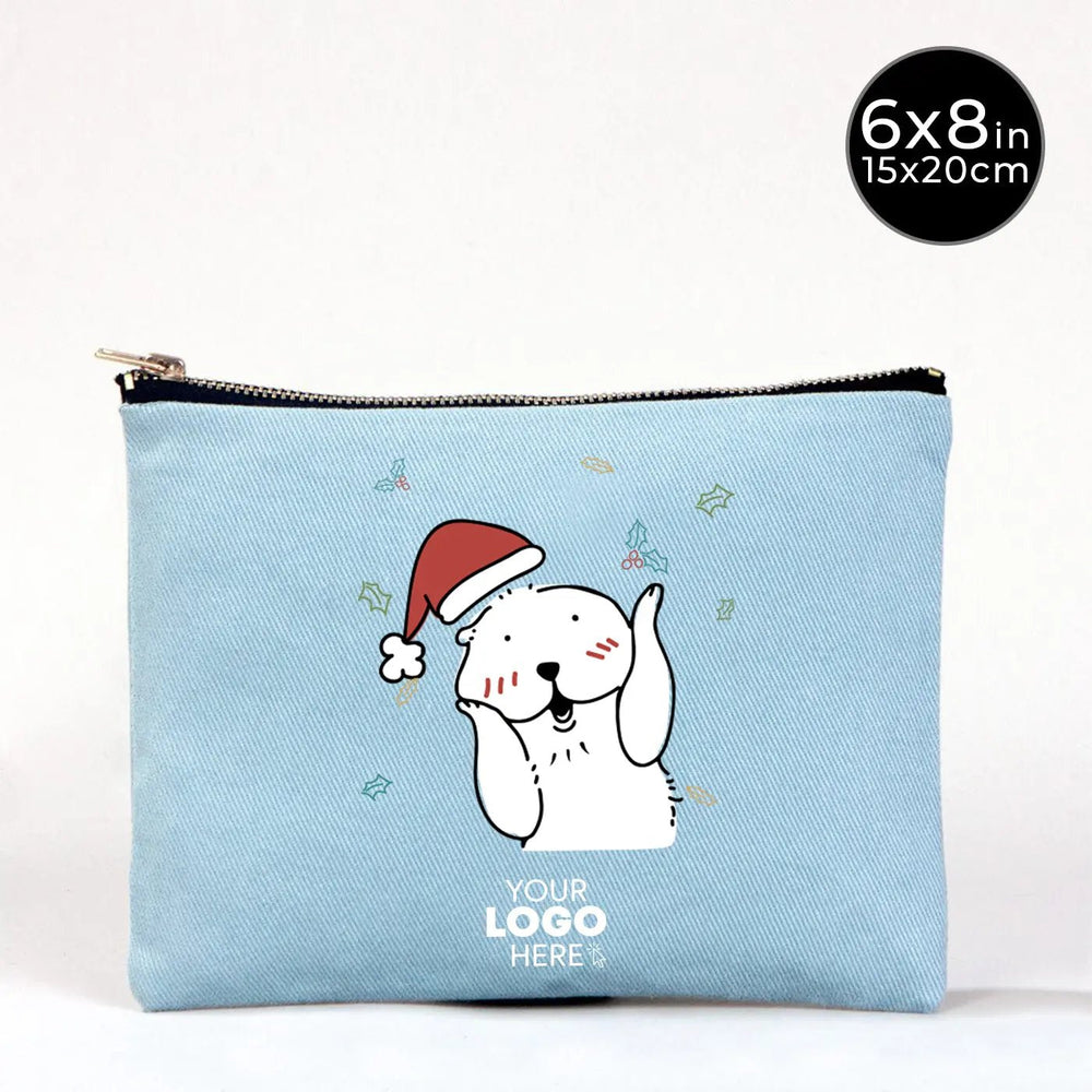 New Year Light Blue Clutch Bag 8" × 6" (20 × 15 cm) – New Year Printed Design for Gifting - Pamusan.com
