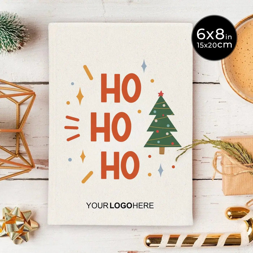 New Year Notebook 6" × 8" (15 × 20 cm) – Ho Ho Ho Christmas Canvas Notebook - Pamusan.com