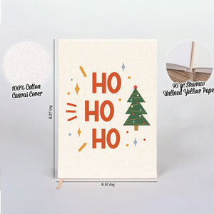 New Year Notebook – Ho Ho Ho Christmas Themed Journal | Canvas Notebook - Pamusan.com