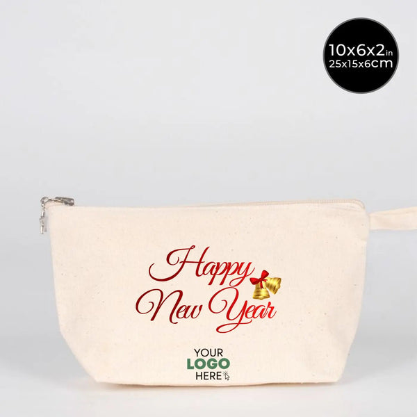 New Year Personalized Canvas Clutch Bag 10" × 6" × 2" (25 x 15 x 6 cm) – Holiday Design - Pamusan.com