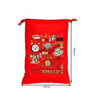 New Year Red Cotton Pouch – Drawstring Gift Bag, Custom Printed - Pamusan.com