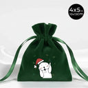 New Year Velvet Drawstring Pouch 4" × 5" (10 × 13 cm) – Printed Holiday Gift - Pamusan.com