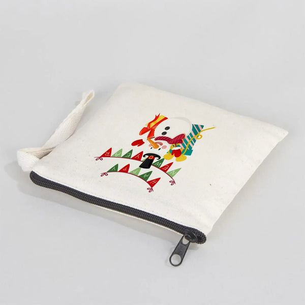 New Year Zipper Pouch 6" × 5" (15 × 13 cm) – Personalized Cotton Holiday Gift Pouch - Pamusan.com