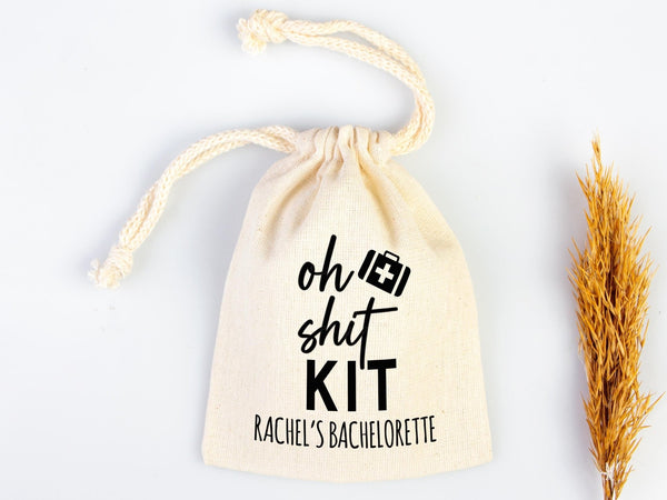 Oh Shit Kit Bags – Bachelorette Hangover & Recovery Cotton Pouches - Pamusan.com