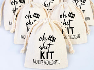 Oh Shit Kit Bags – Bachelorette Hangover & Recovery Cotton Pouches - Pamusan.com