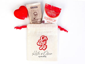 Oh Shit Kit Hangover Bag, 4"W x 5"H (10 cm x 13 cm) Recover Kit Bags, Custom With Your Name Or Design Bachelorette Party, Survival Kits, Hangover Kits - Pamusan.com