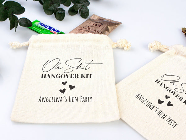 Oh Shit Kit hangover kit bags With Your name, Bachelorette Party, Survival Kits, Hangover Kits, Organic Pouches, Custom Bags - Pamusan.com