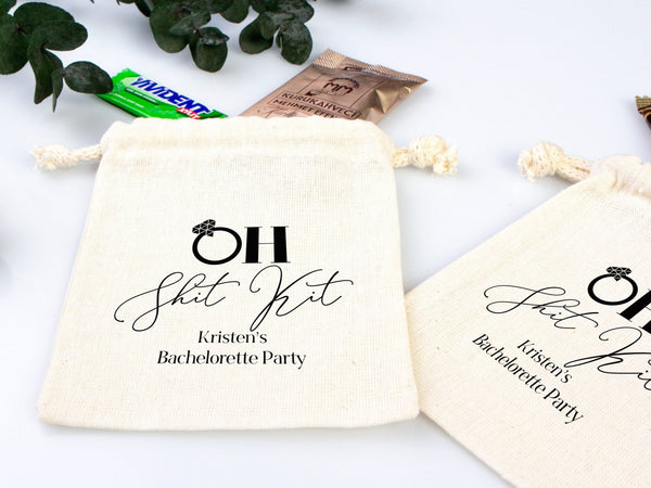 Oh Shit Kit hangover kit, Survival kit, Custom With Your name or Design, Bachelorette Party, Survival Kits, Hangover Kits, Organic Pouches - Pamusan.com