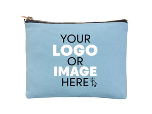 Organizer Cosmetic Bag ,Blue Clutch Bag 8"W x 6"H , Logo Design Make Up Bag - Pamusan.com