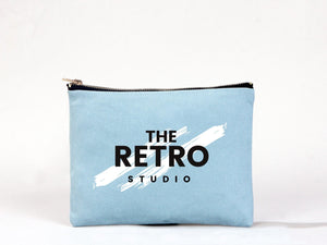 Organizer Cosmetic Bag ,Blue Clutch Bag 8"W x 6"H , Logo Design Make Up Bag - Pamusan.com