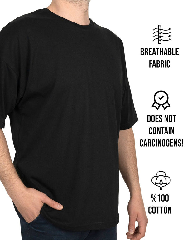 Oversized Bicycle Collar Non - printing T-Shirt Black - Pamusan.com