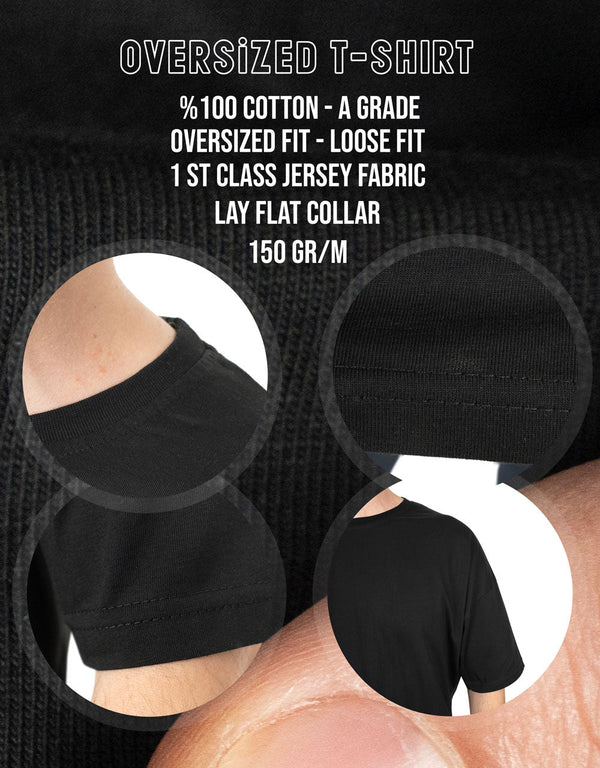 Oversized Bicycle Collar Non - printing T-Shirt Black - Pamusan.com