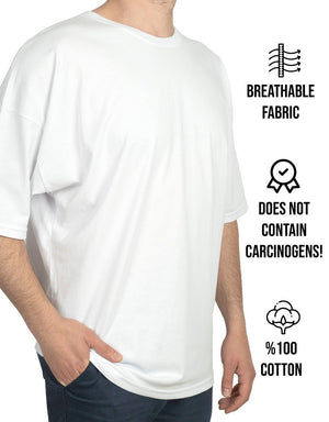 Oversized Bicycle Collar Non - printing T-Shirt White - Pamusan.com