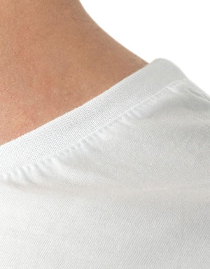 Oversized Bicycle Collar Printed T-Shirt White - Pamusan.com