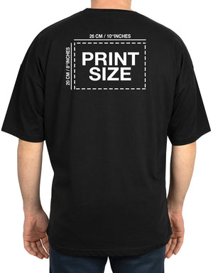 Oversized Bicycle Collar Printed T-Shirt Black