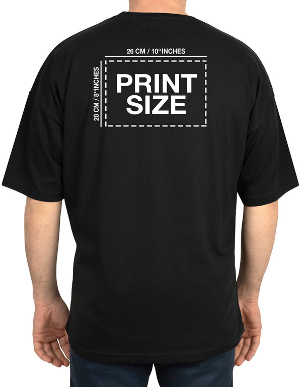 Oversized Bicycle Collar Printed T-Shirt Black