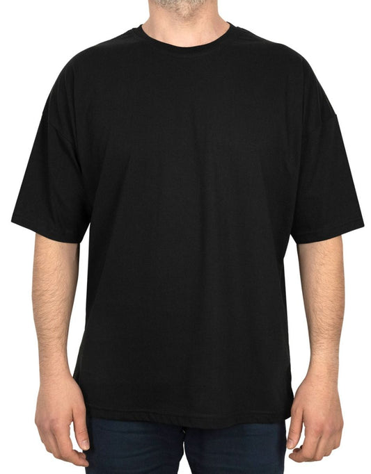 Oversized Bicycle Collar Non-printing T-Shirt Black