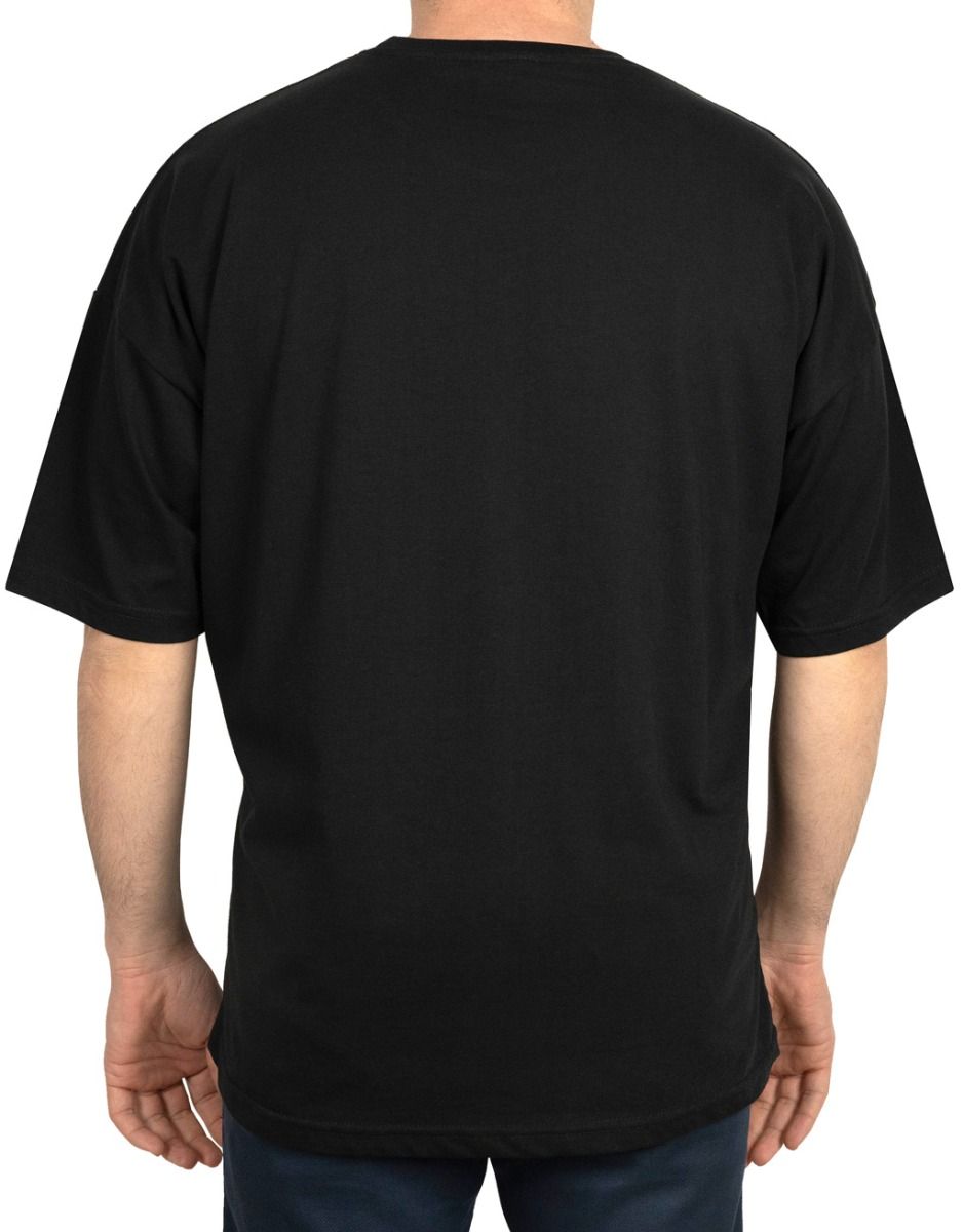 Oversized Bicycle Collar Non-printing T-Shirt Black