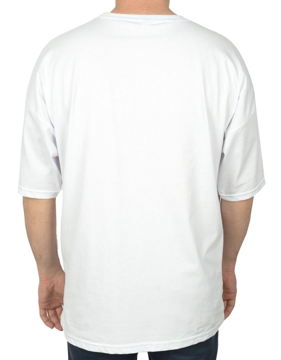 Oversized Bicycle Collar Non-printing T-Shirt White