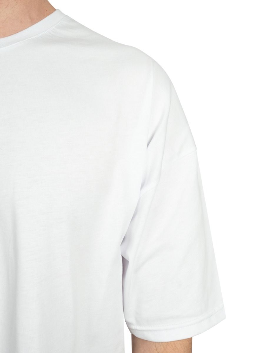 Oversized Bicycle Collar Non-printing T-Shirt White