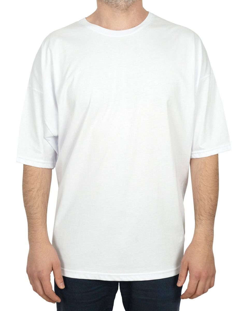 Oversized Bicycle Collar Non-printing T-Shirt White