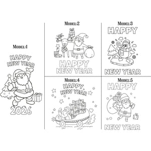 Paintable New Year Drawstring Backpack – Happy New Year Coloring Cotton Bag - Pamusan.com